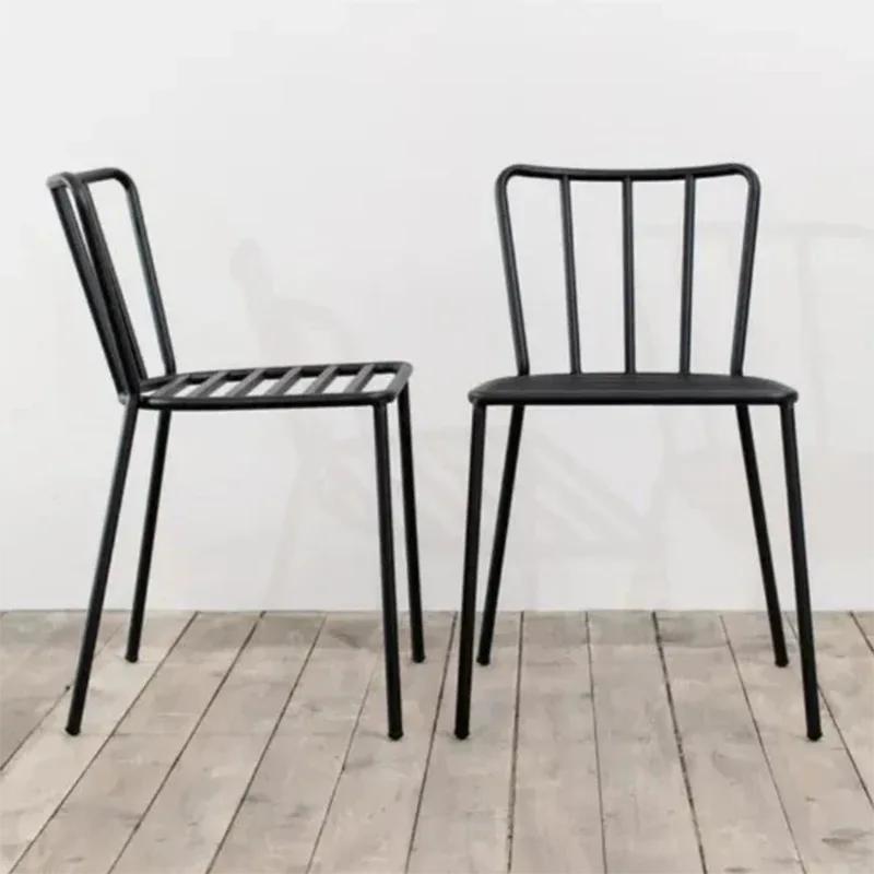 Scaun de sufragerie de exterior negru de grădină Scaun de sufragerie de exterior negru de grădină