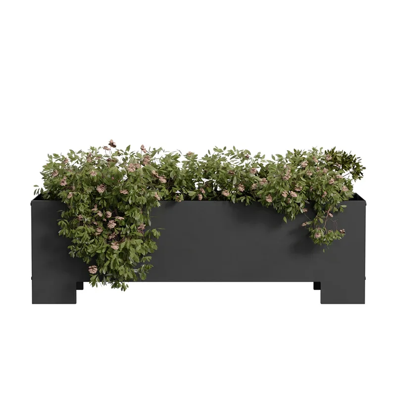 Jardinieră dreptunghiulară de exterior cu bază ridicată
