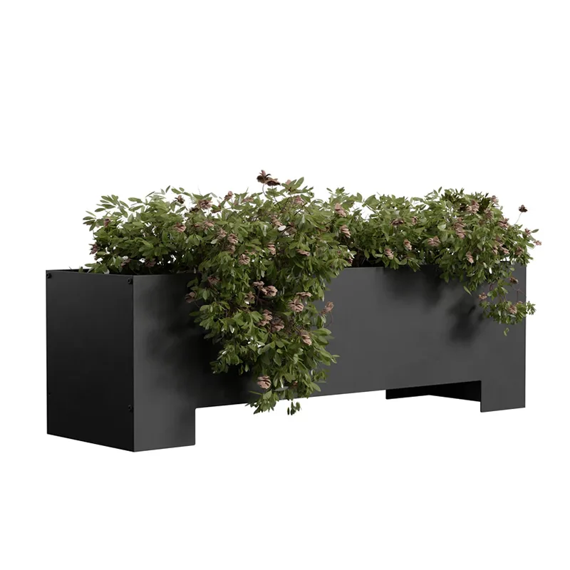 Jardinieră dreptunghiulară de exterior cu bază ridicată