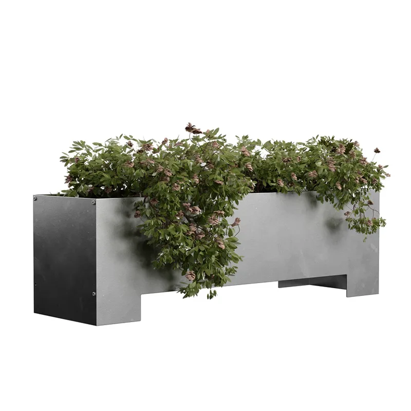 Jardinieră dreptunghiulară de exterior cu bază ridicată