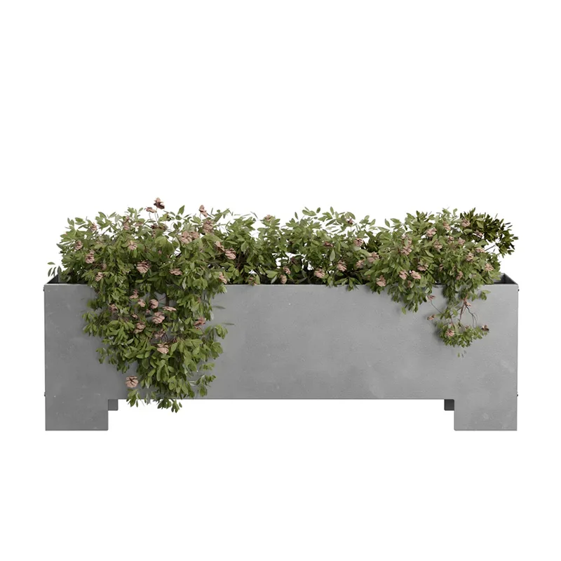 Jardinieră dreptunghiulară de exterior cu bază ridicată