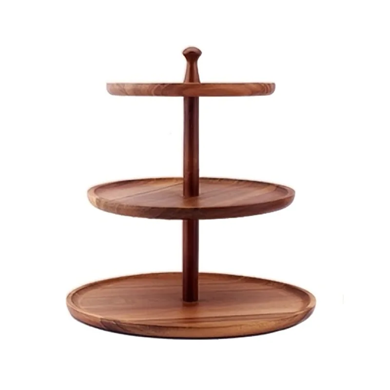 Suport pentru deserturi din lemn pe etaje